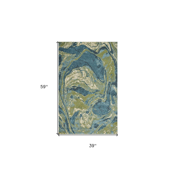 3 X 5 Multicoloured Abstract Shag Area Rug Image 10