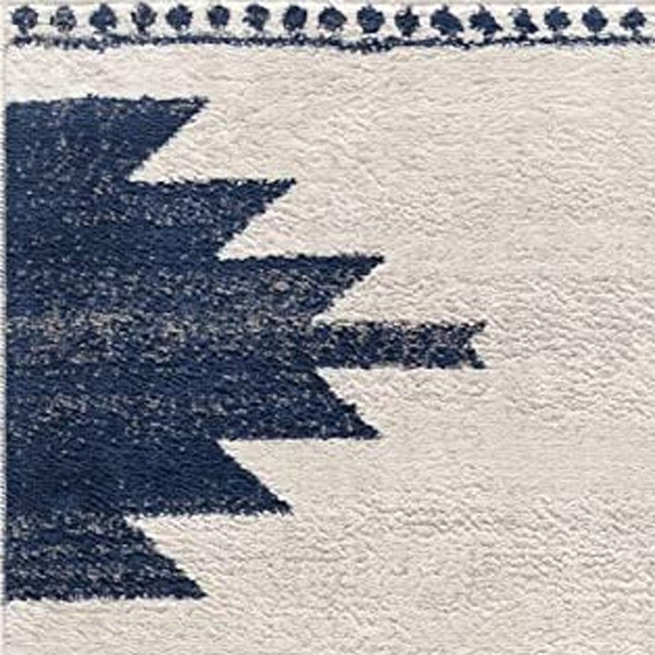 2 X 4 Blue and Ivory Southwestern Area Rug Image 8