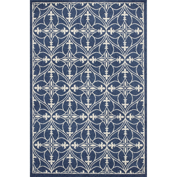 5 X 8 Denim Classical Pattern Uv Treated Area Rug Image 1