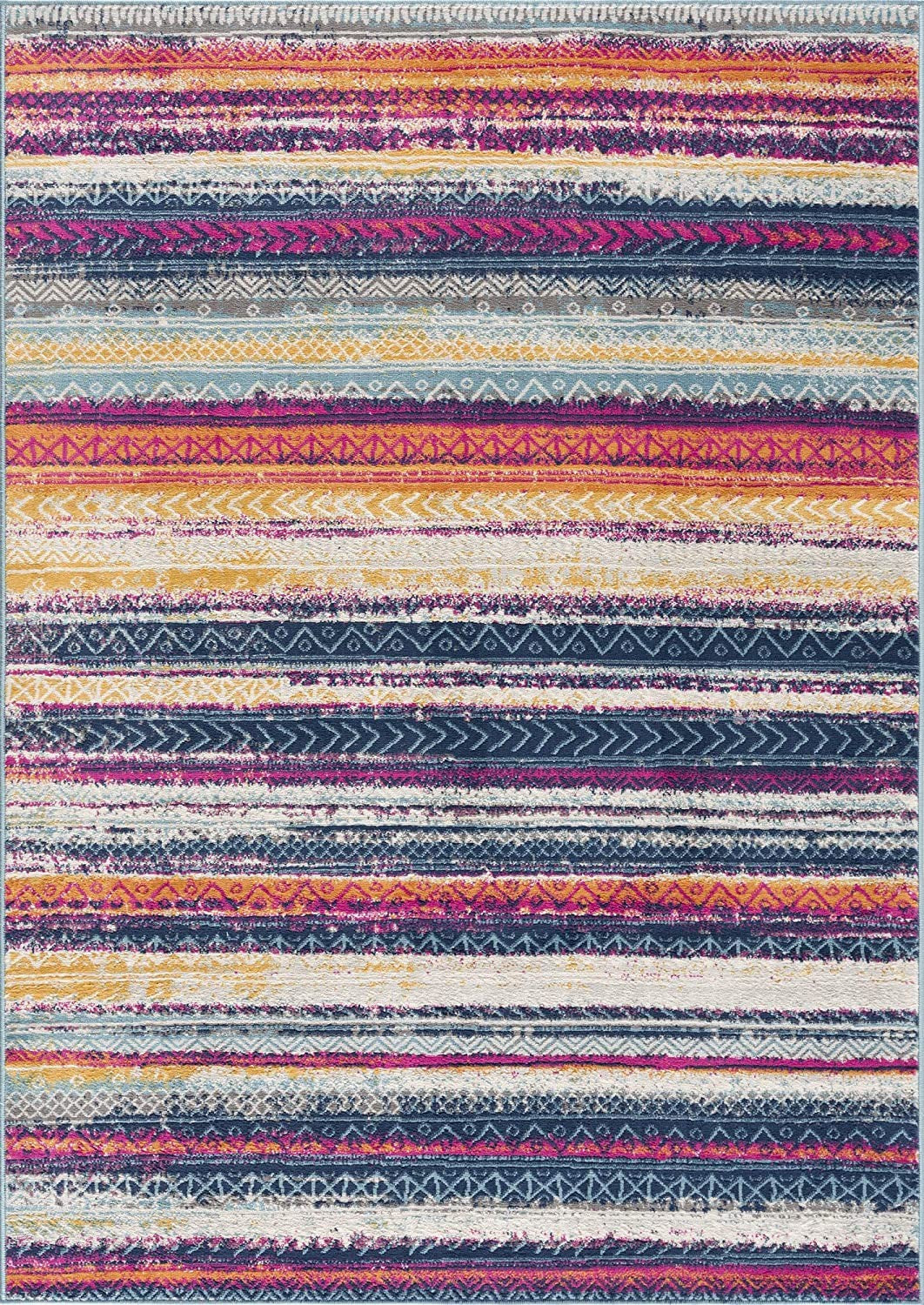 4 X 6 Multicolor Irregular Striped Area Rug Image 5