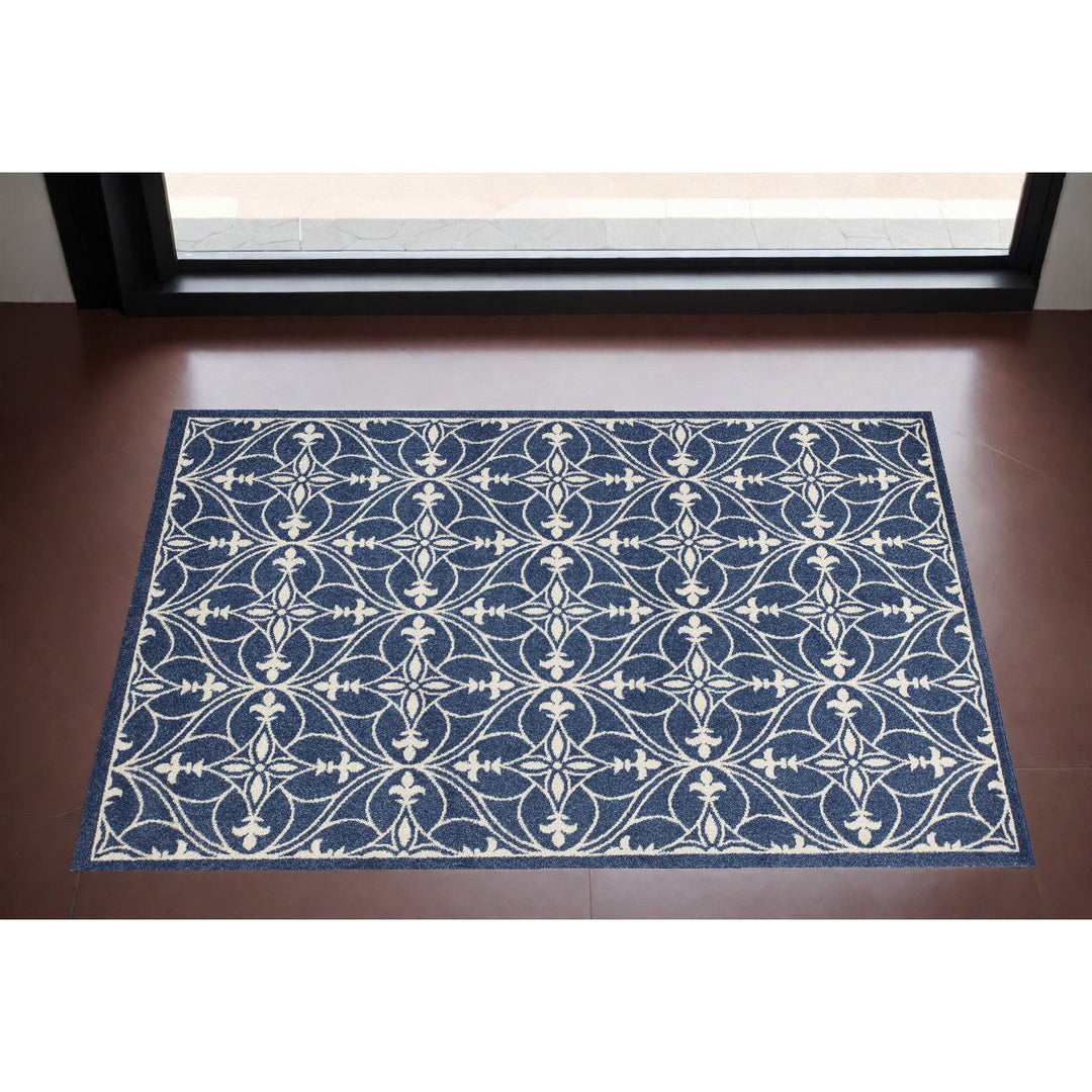 5 X 8 Denim Classical Pattern Uv Treated Area Rug Image 10