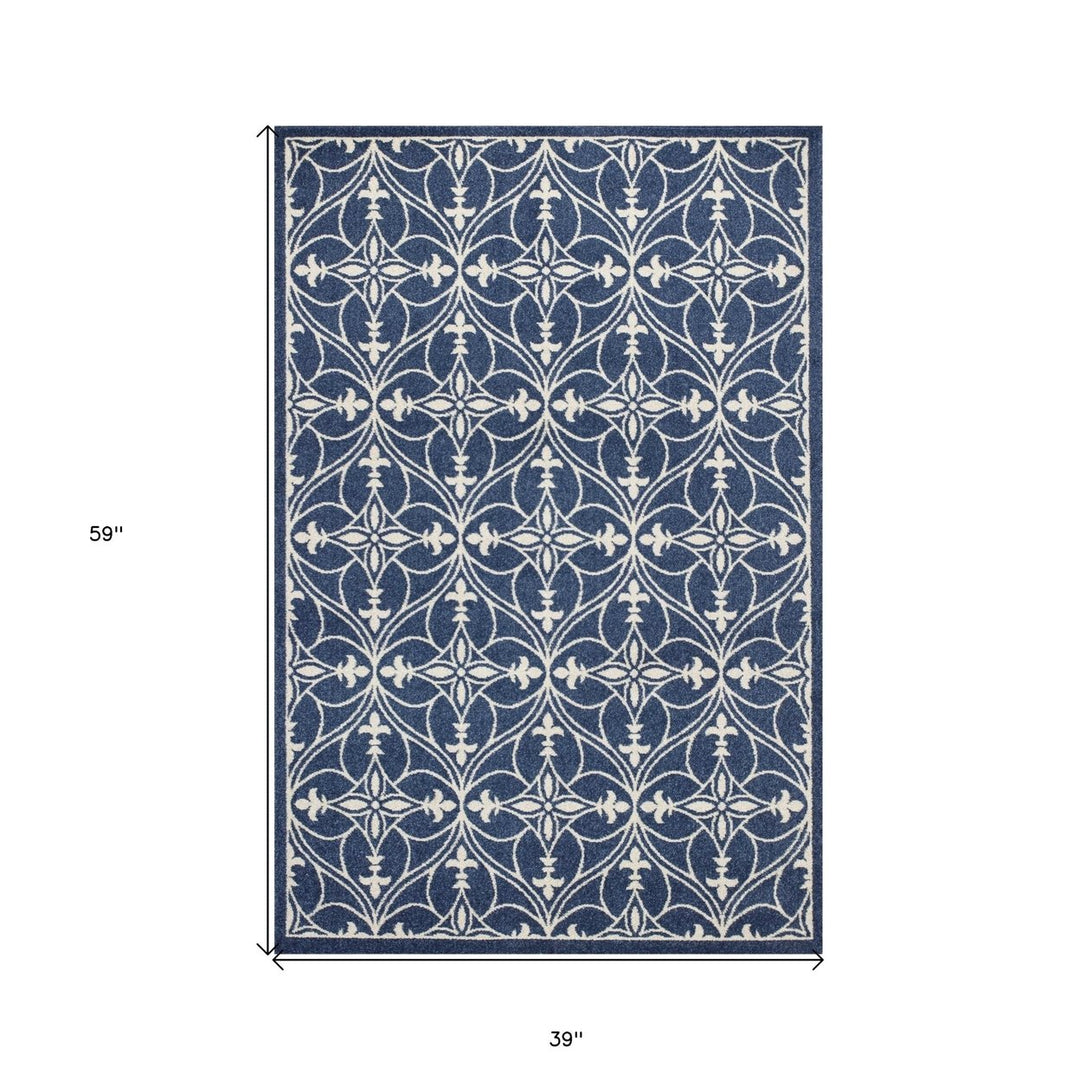 5 X 8 Denim Classical Pattern Uv Treated Area Rug Image 11