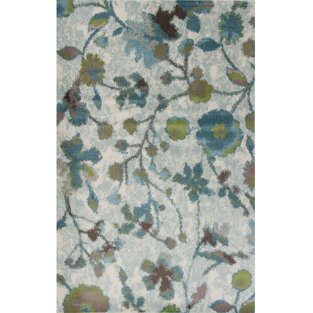 3 X 5 Teal Floral Vines Area Rug Image 7