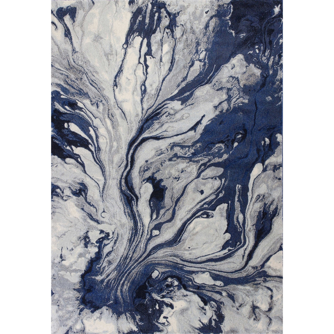 3 X 5 Blue Abstract Area Rug Image 1