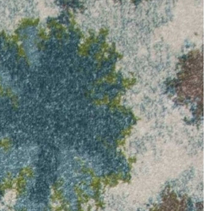 3 X 5 Teal Floral Vines Area Rug Image 9