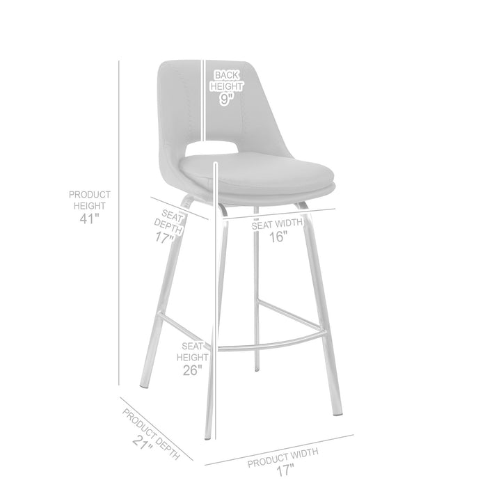 30" Iron Swivel Low Back Bar Height Bar Chair Image 7