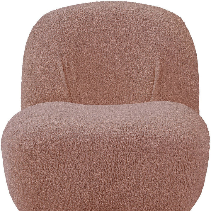 32" Pink Sherpa Solid Color Swivel Slipper Chair Image 3