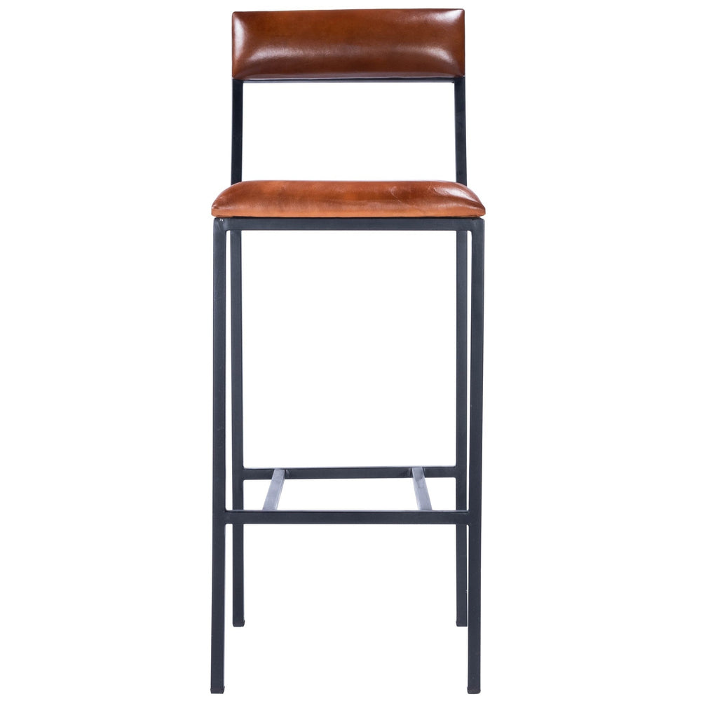 32" Brown And Black Manufactured Wood And Iron Bar Chair Image 2