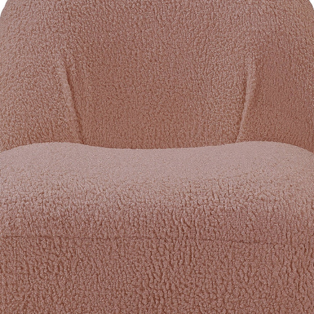 32" Pink Sherpa Solid Color Swivel Slipper Chair Image 4