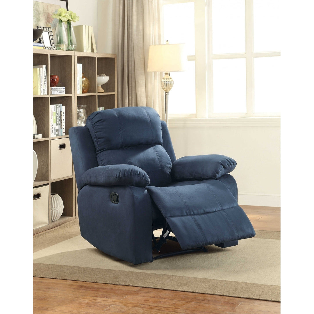 36" Blue Microfiber Recliner Image 5