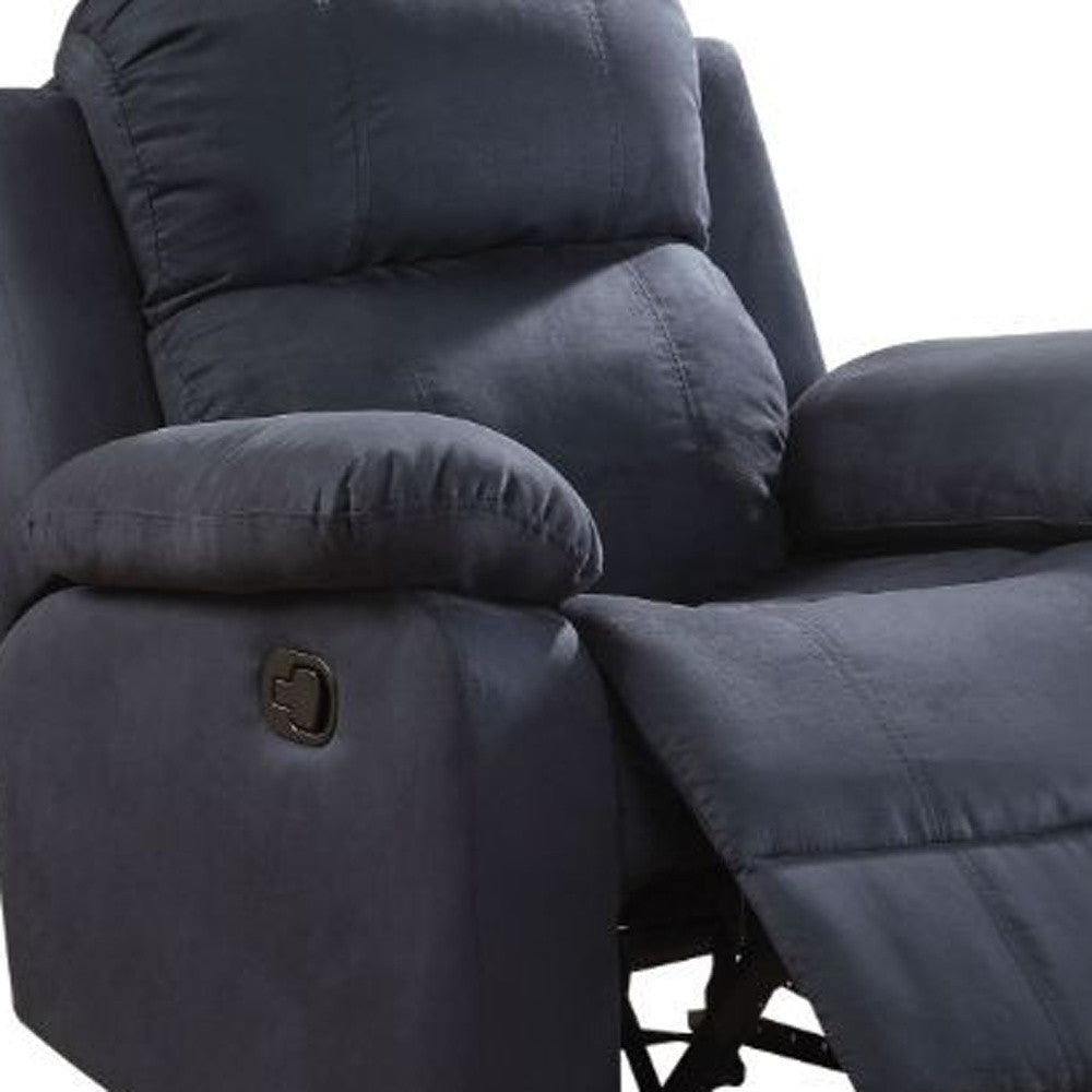 36" Blue Microfiber Recliner Image 8