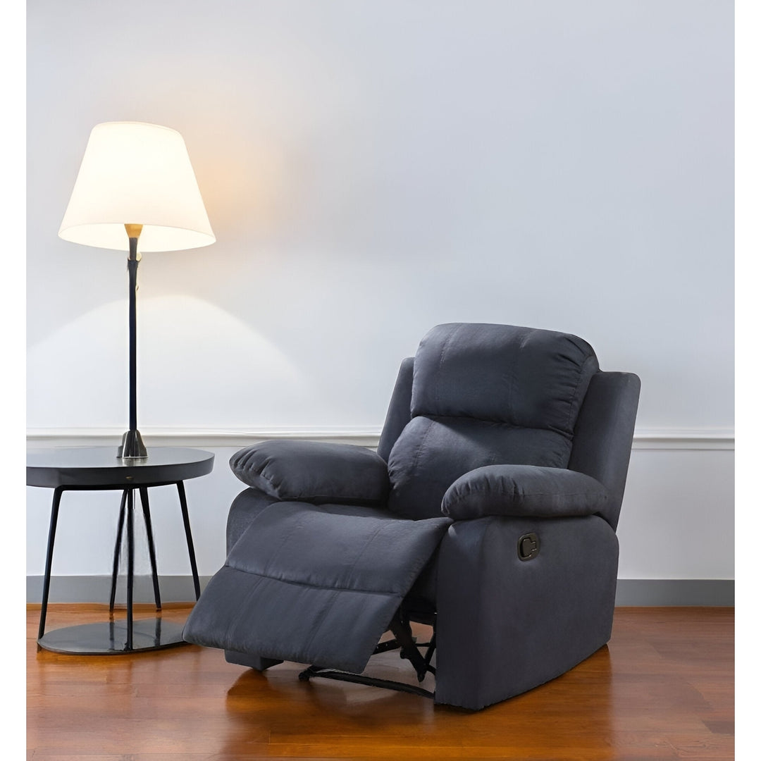 36" Blue Microfiber Recliner Image 10