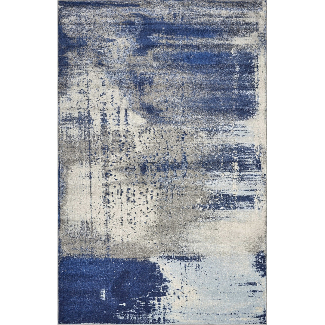 5 X 7 Ice Blue Abstract Splash Indoor Area Rug Image 3