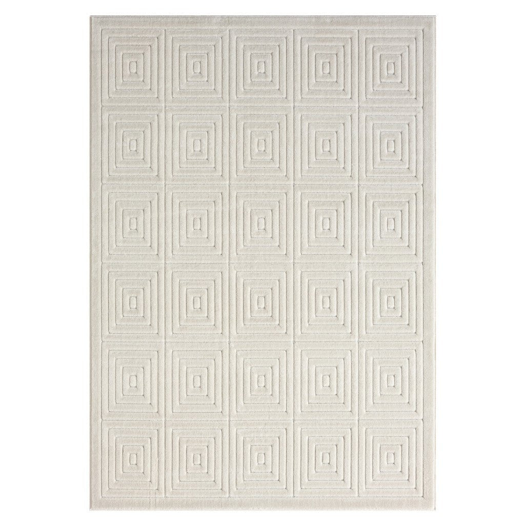 5 x 7 Beige Geometric Area Rug Image 7