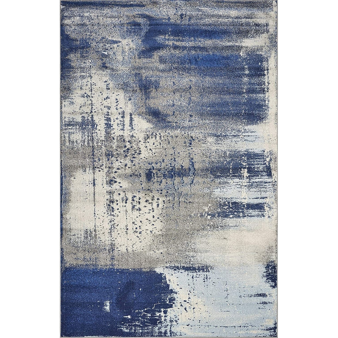 5 X 7 Ice Blue Abstract Splash Indoor Area Rug Image 12