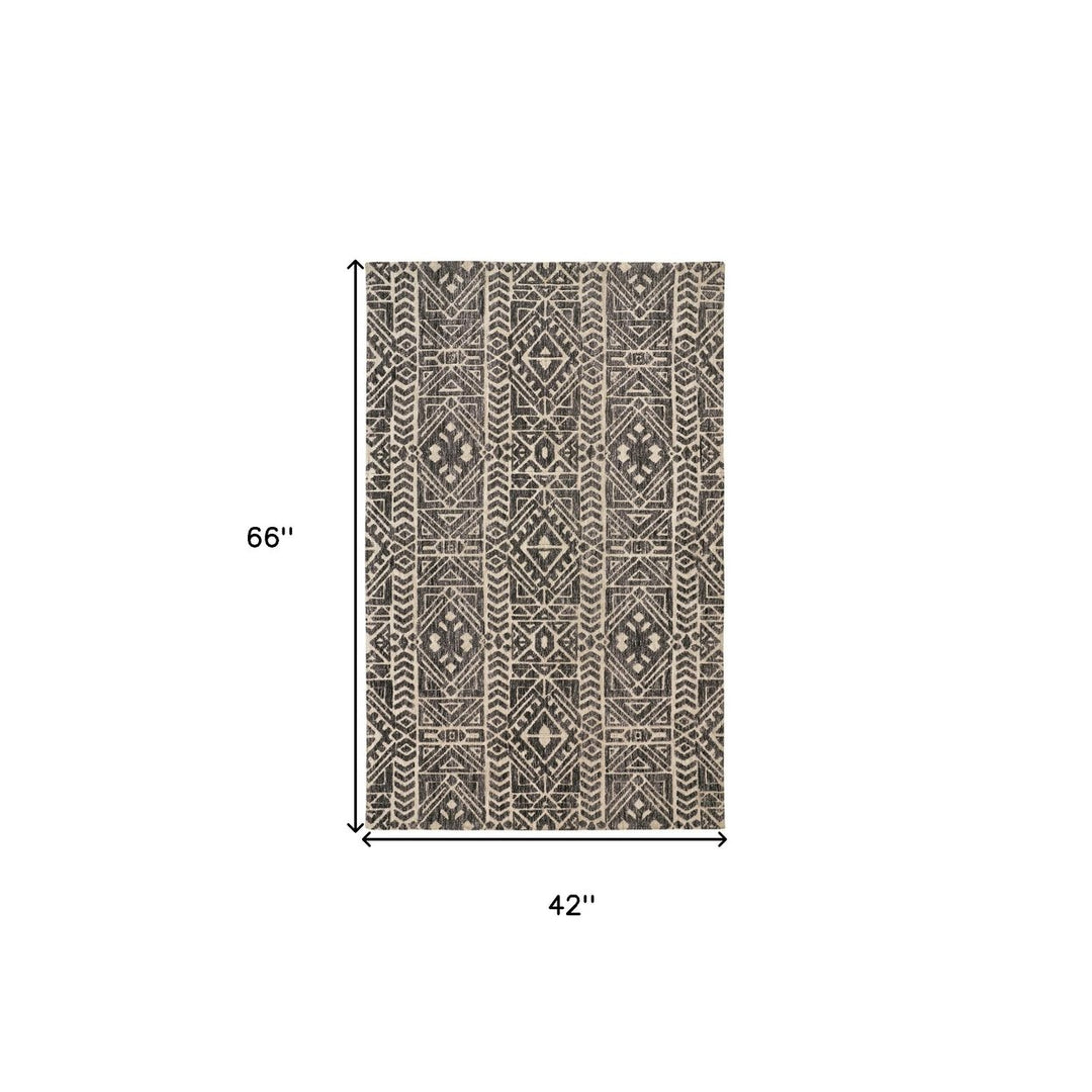 5 X 8 Brown Taupe And Ivory Striped Stain Resistant Area Rug Image 8