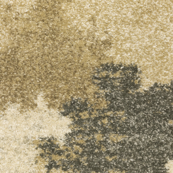 5 X 8 Beige Grey And Gold Abstract Power Loom Stain Resistant Area Rug Image 7