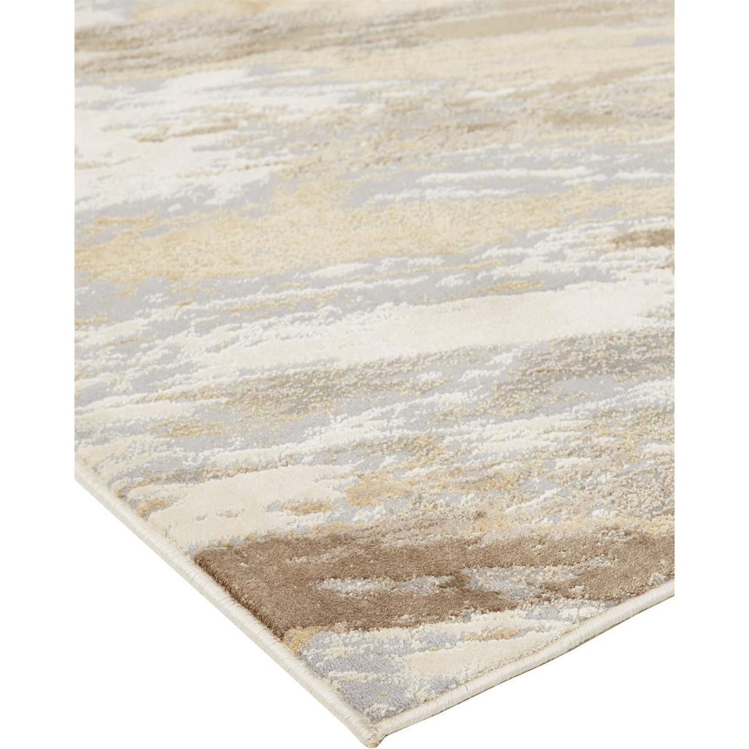 5 X 8 Ivory Tan And Brown Abstract Area Rug Image 11