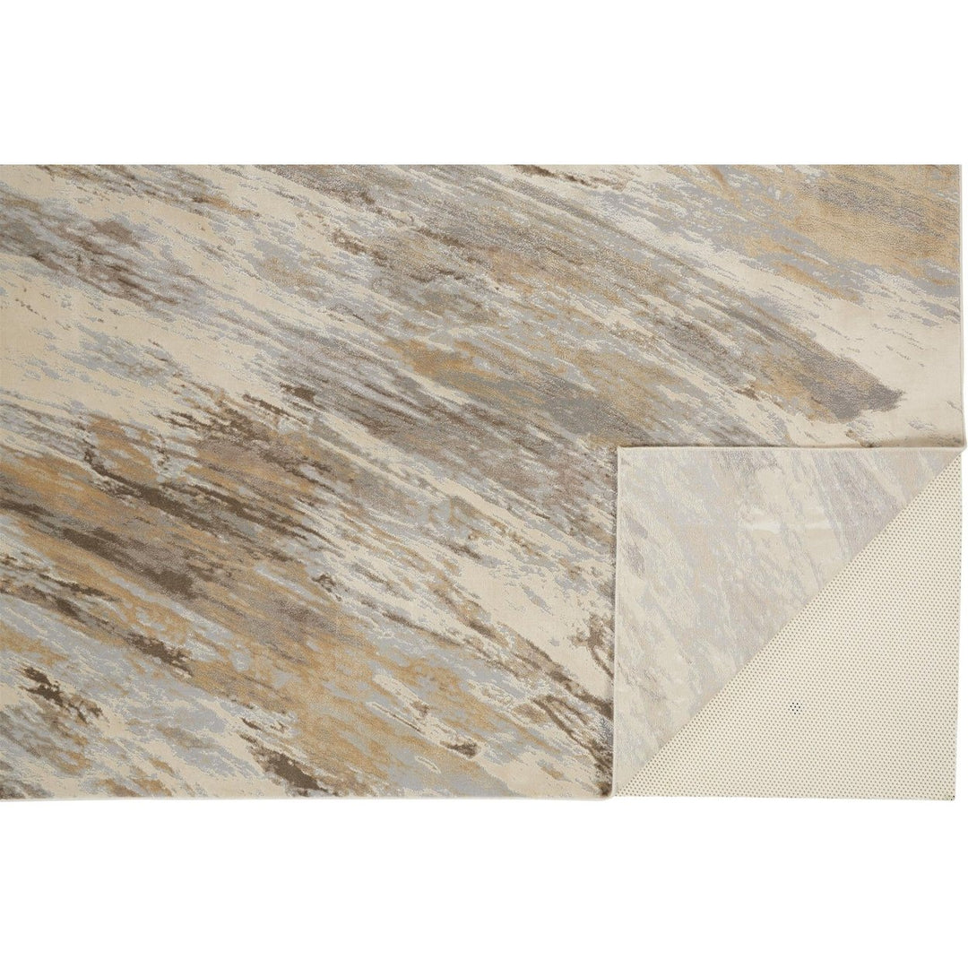 5 X 8 Ivory Tan And Brown Abstract Area Rug Image 12