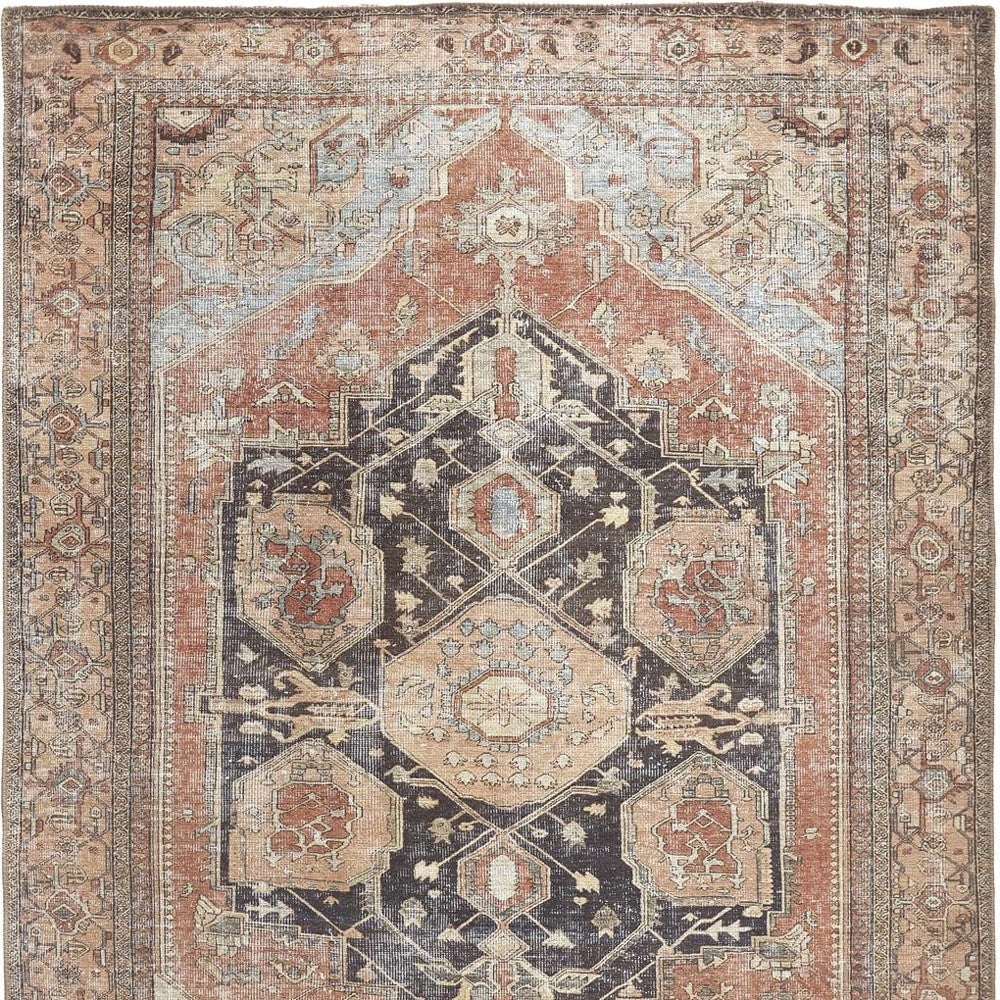 4 X 6 Orange Brown And Taupe Abstract Area Rug Image 5