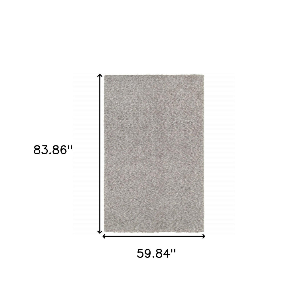 5 X 7 Modern Shaggy Soft Gray Indoor Area Rug Image 9