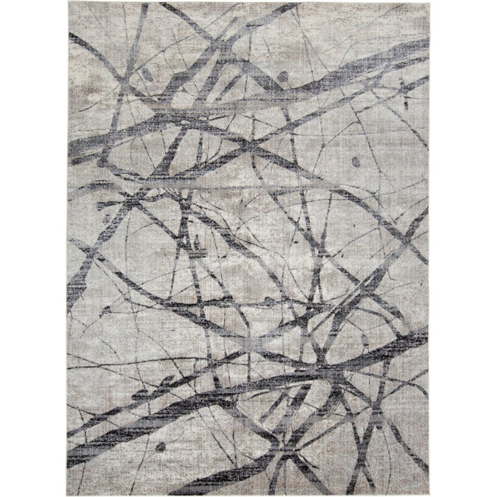 8 X 11 Taupe Gray And Ivory Abstract Stain Resistant Area Rug Image 7