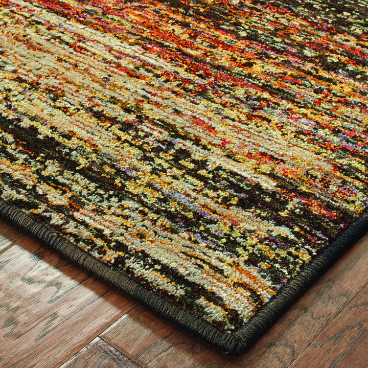 12 Gold And Slate Abstract Runner Rug Image 11