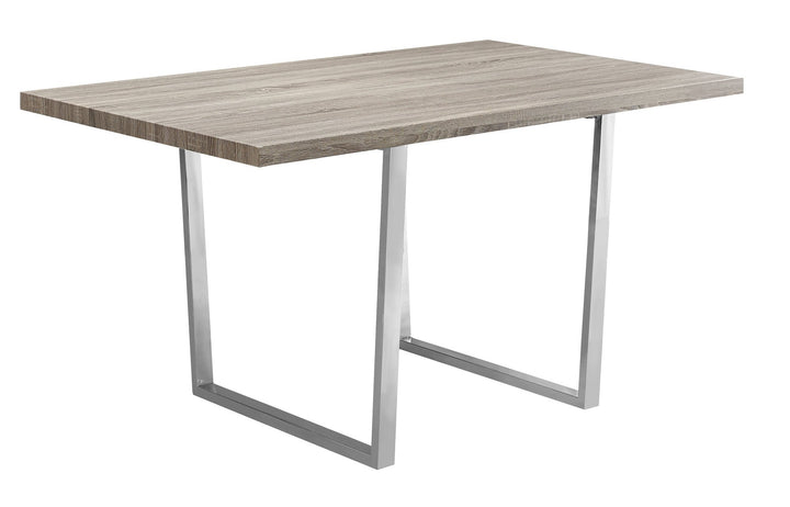 59" Taupe And Silver Metal Dining Image 2