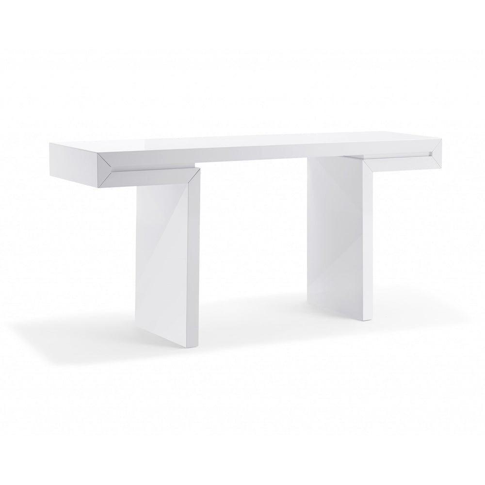 63" White Trestle Console Table Image 2