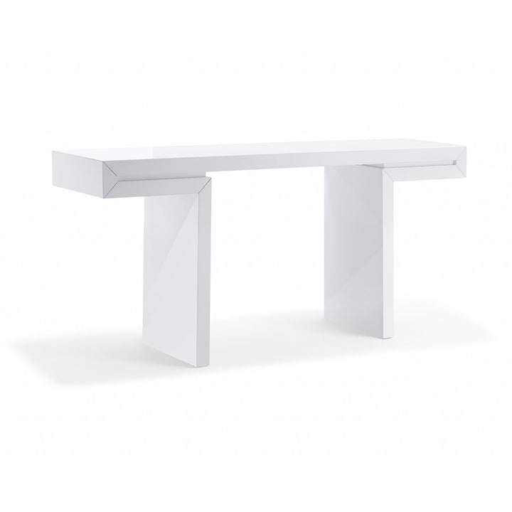 63" White Trestle Console Table Image 2