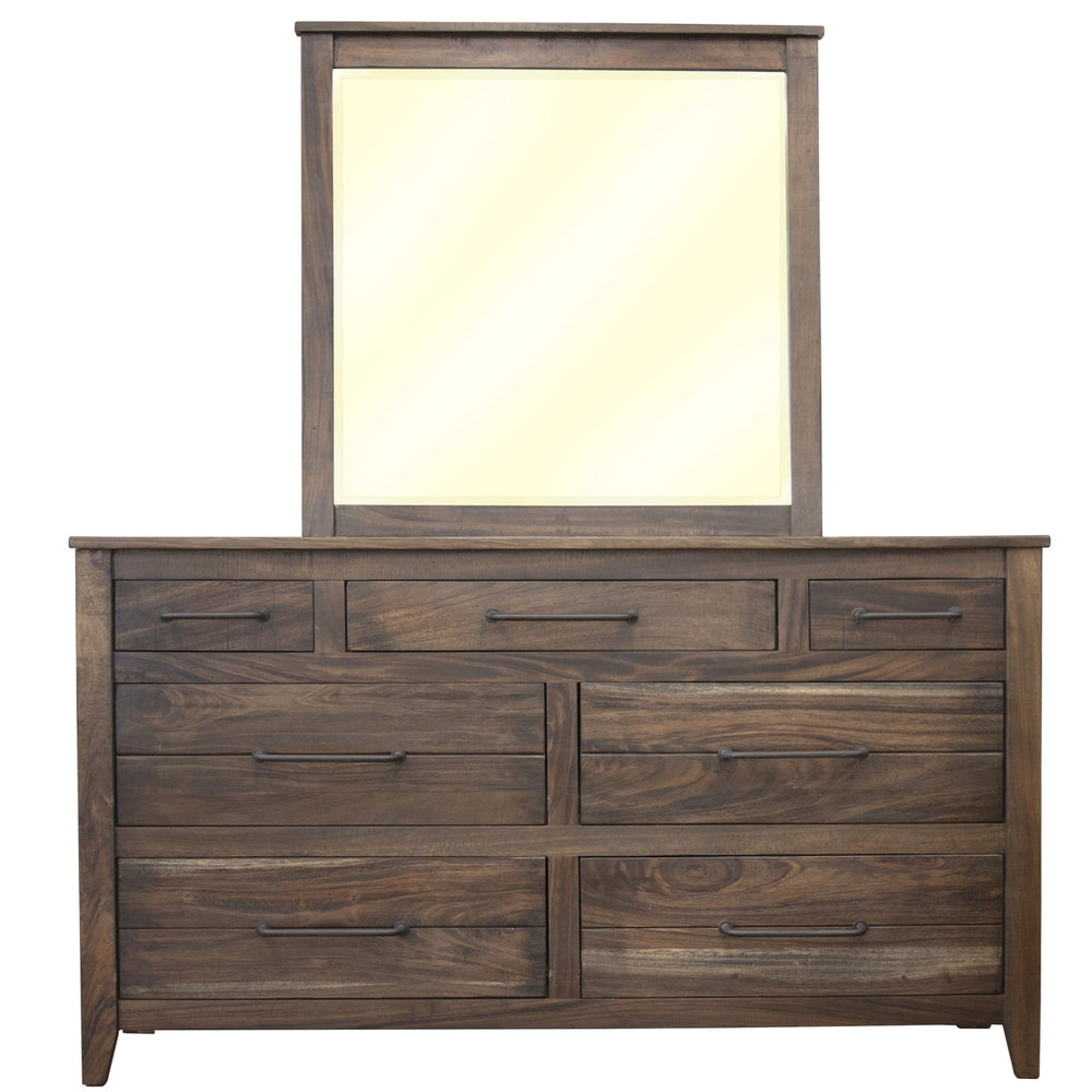 64" Natural Solid Wood Seven Drawer Double Dresser Image 2