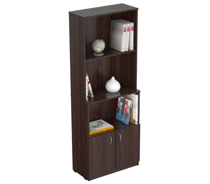 63" Espresso Solid Wood Three Tier Bookcase Image 5