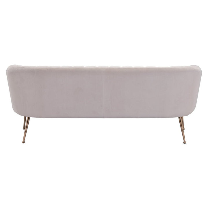 70" Beige Polyester Sofa With Gold Legs Image 6