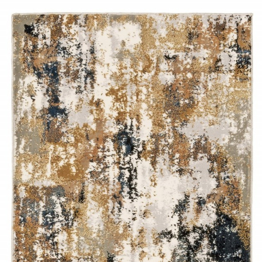 5 X 8 Ivory Gray Abstract Sectors Indoor Area Rug Image 2