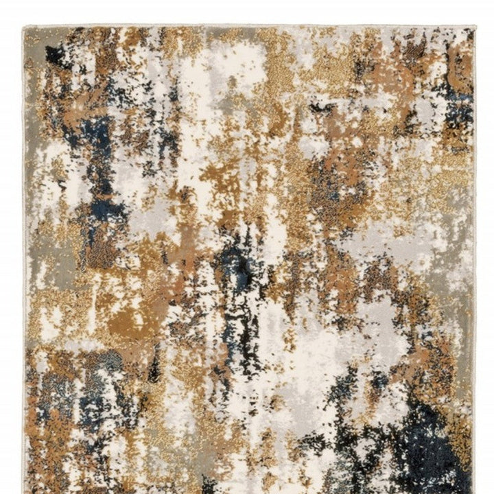 5 X 8 Ivory Gray Abstract Sectors Indoor Area Rug Image 2