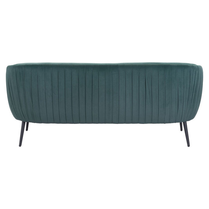 70" Green Velvet Sofa With Black Legs Image 7