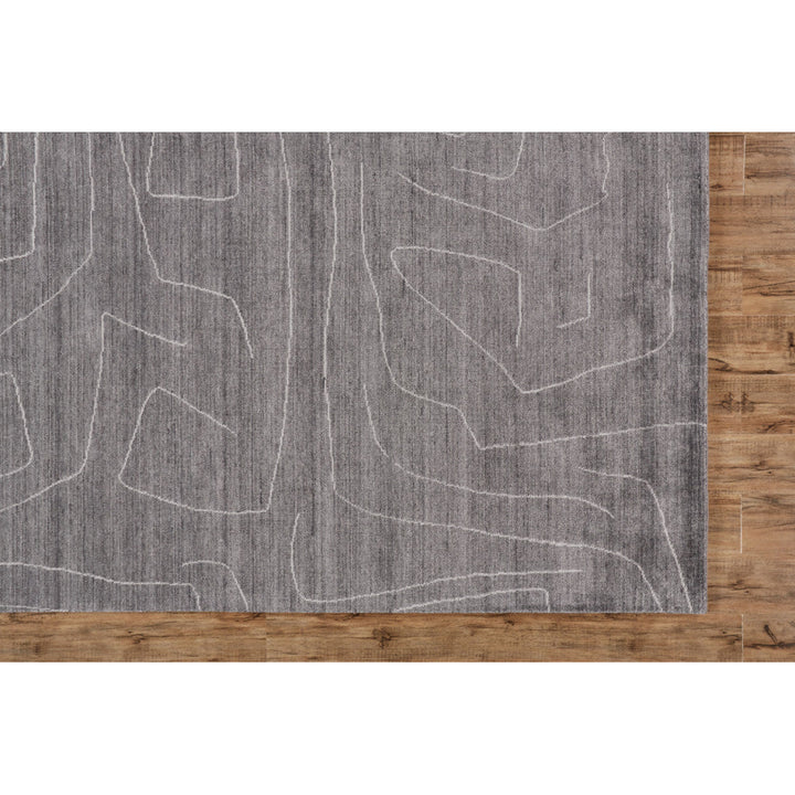 8 X 10 Gray And Ivory Abstract Hand Woven Area Rug Image 12