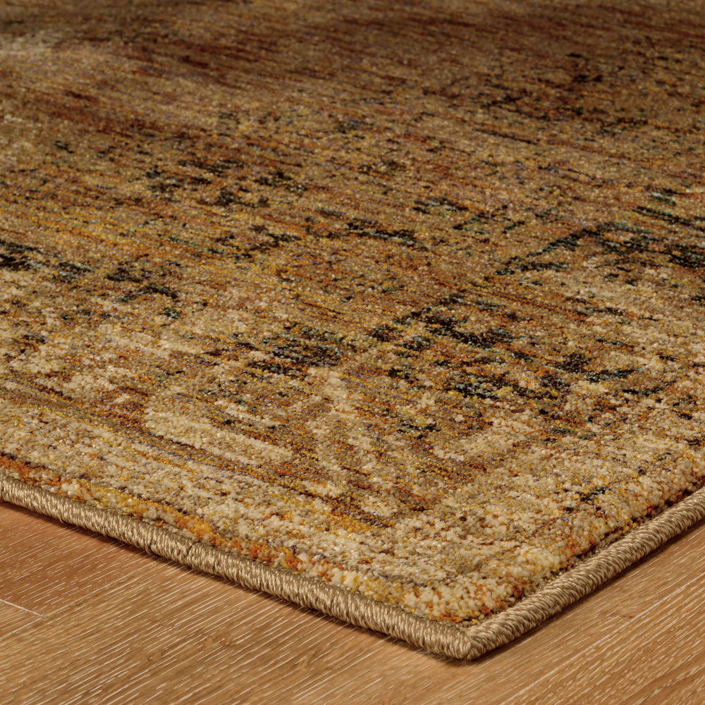 8 Runner Brown Oriental Power Loom Runner Rug Image 2