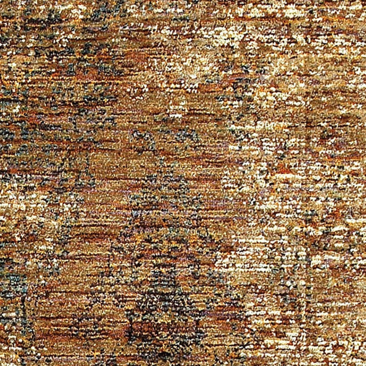 8 Runner Brown Oriental Power Loom Runner Rug Image 4