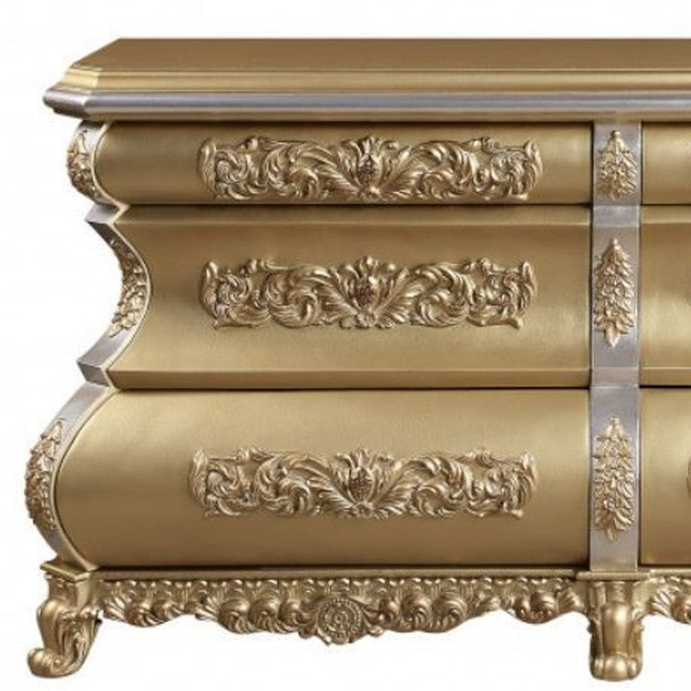 75" Gold Six Drawer Double Dresser Image 4