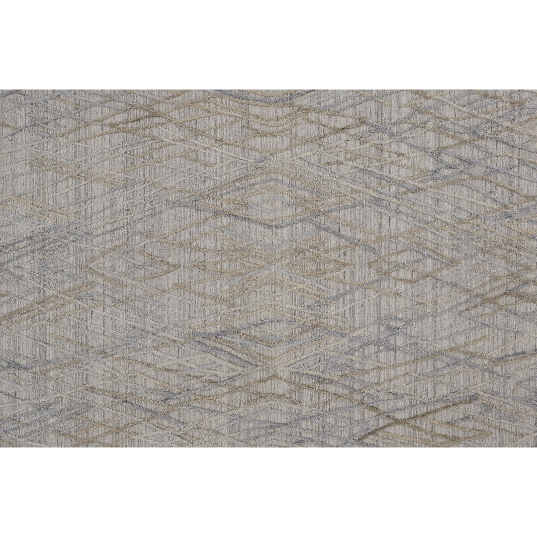 8 X 10 Gray And Blue Abstract Hand Woven Area Rug Image 11