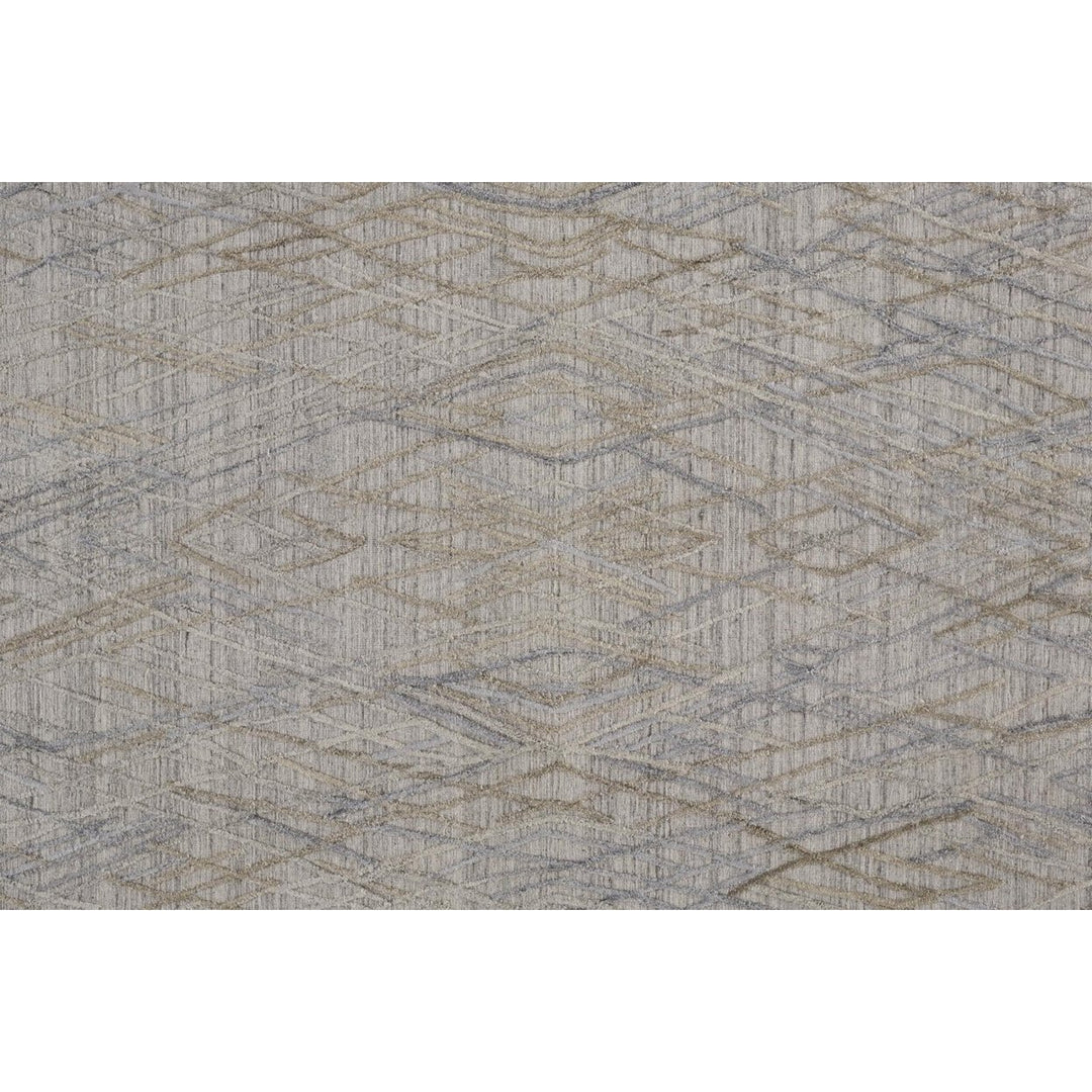 8 X 10 Gray And Blue Abstract Hand Woven Area Rug Image 1