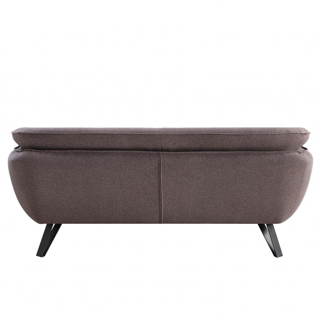 78" Gray Linen Sofa With Black Legs Image 4