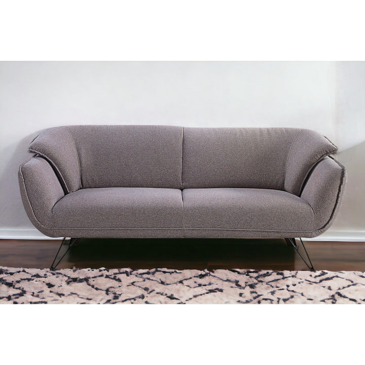 78" Gray Linen Sofa With Black Legs Image 10