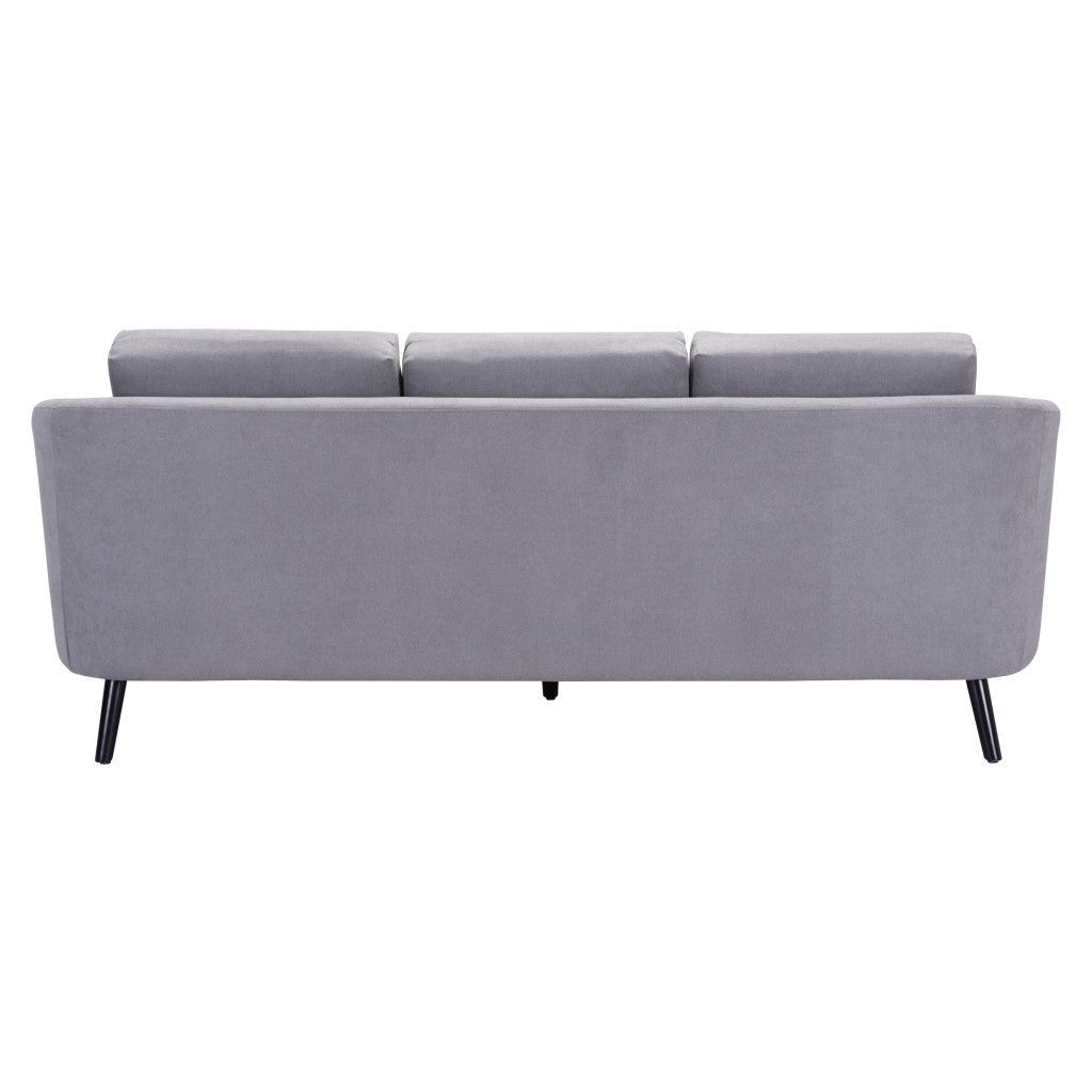 79" Gray Polyester Sofa With Black Legs Image 4