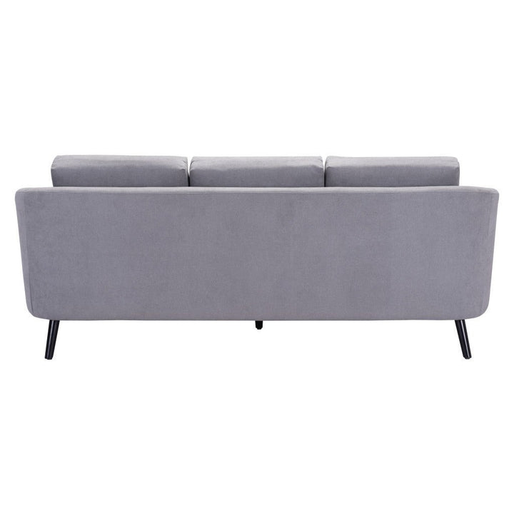 79" Gray Polyester Sofa With Black Legs Image 4