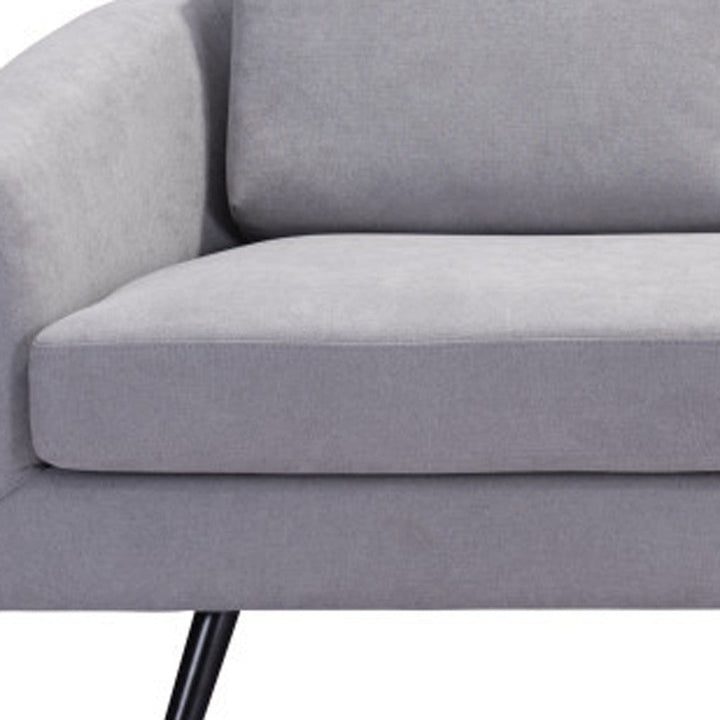 79" Gray Polyester Sofa With Black Legs Image 10