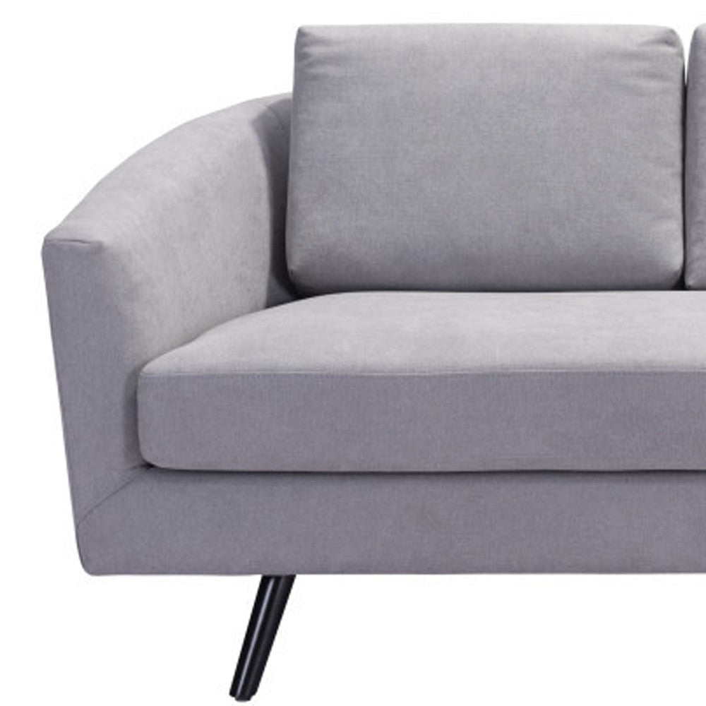 79" Gray Polyester Sofa With Black Legs Image 11