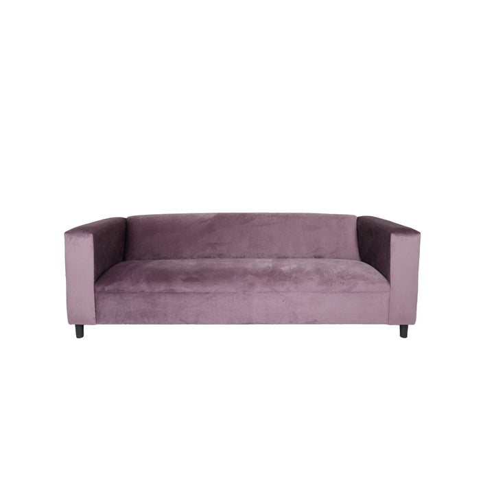 72" Lavender Velvet Sofa With Black Legs Image 3