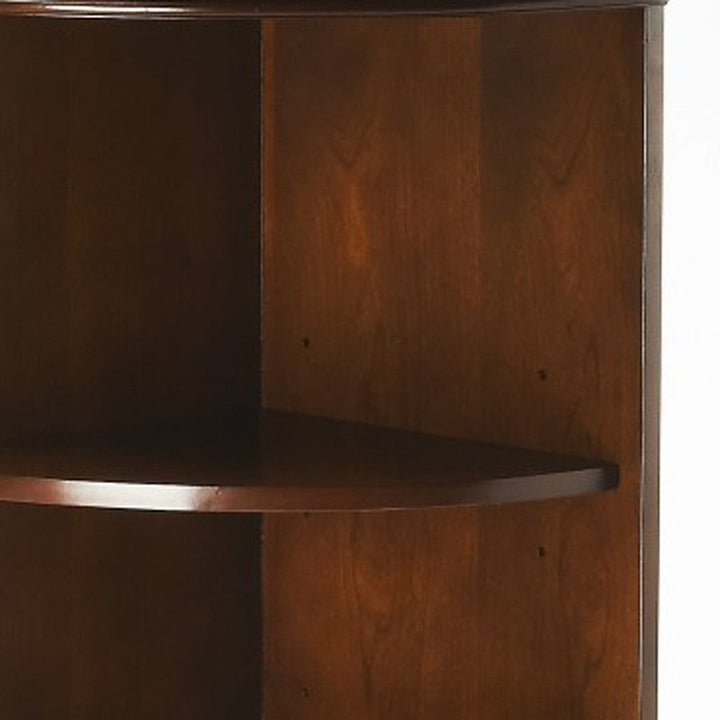 73" Brown Corner Accent Cabinet With Adjustable Shelves Image 2